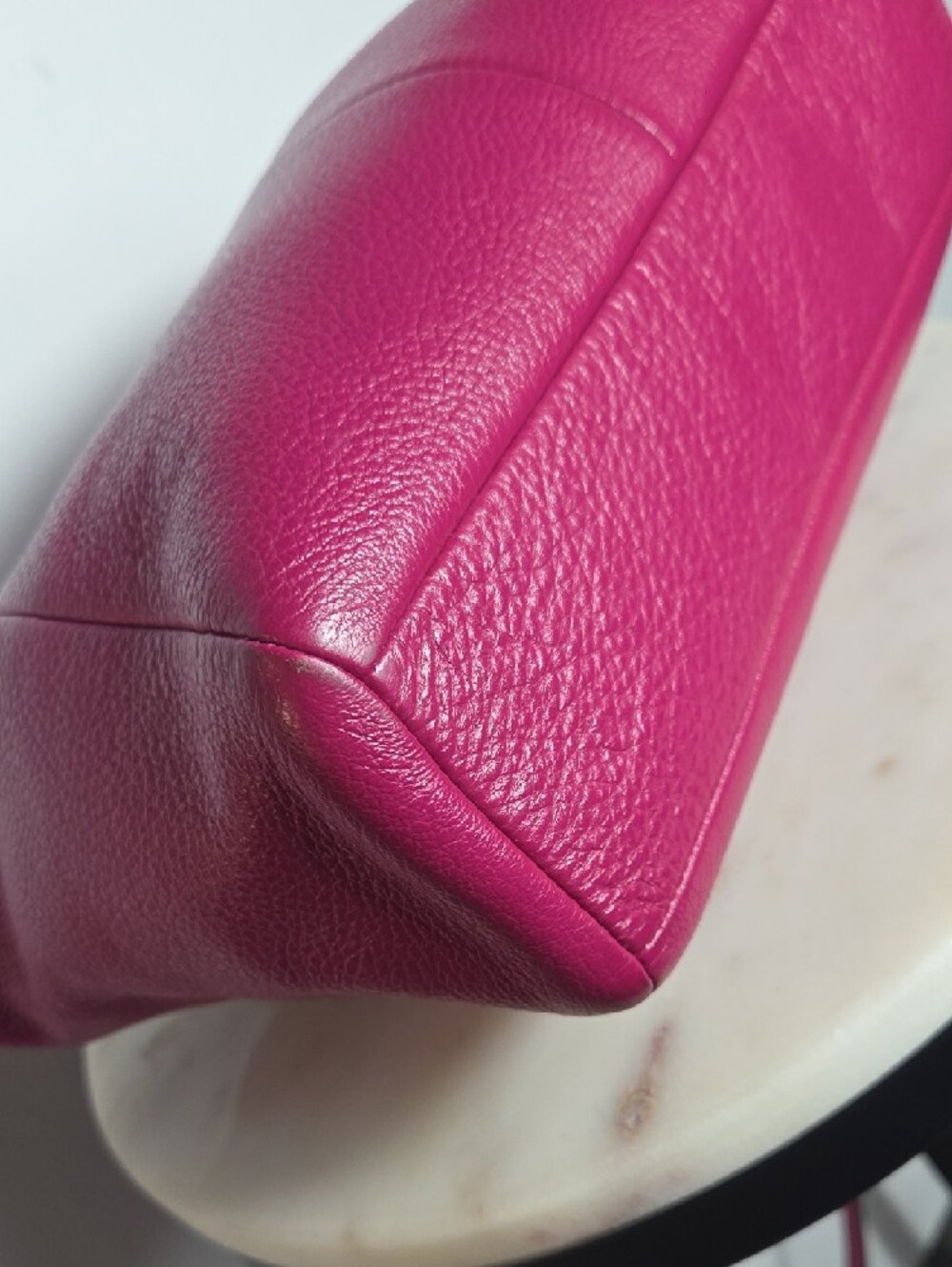 Coach Kelsey Pebbled Leather Satchel - Fuchsia - Picture 3 of 10
